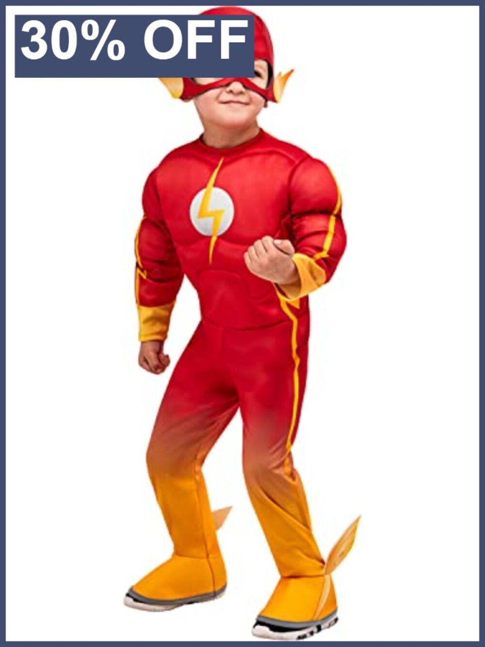 Toddler 4T The Flash Costume Padded Jumpsuit Boot Tops Headpiece